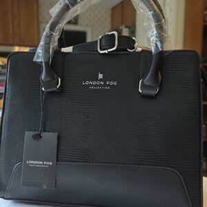 London Fog Ava Handle Satchel 100th Anniversary Black NWT